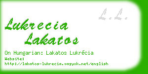 lukrecia lakatos business card